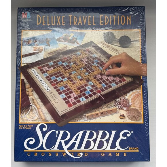 Scrabble Crossword Game Deluxe Travel Edition Milton Bradley Brand New Sealed - Picture 1 of 3